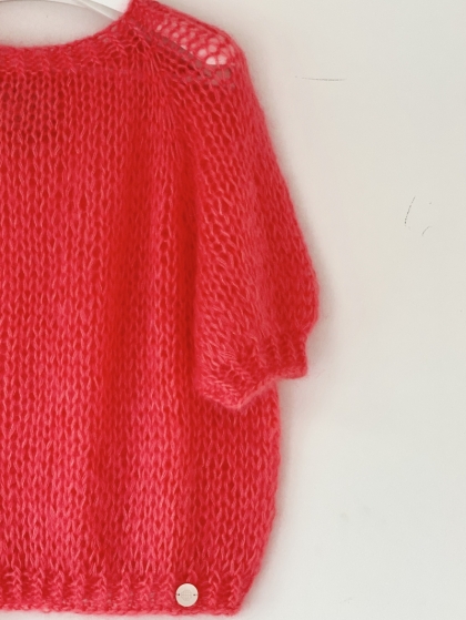 SHORT PUFF SLEEVES CORAL RED