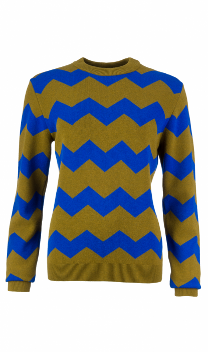 ZIGZAG TRICOT OLIVE/BLUE
