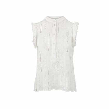 BRODERIE COTON RUFFLES OFFWHITE