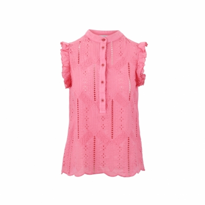 BRODERIE COTON RUFFLES PINK