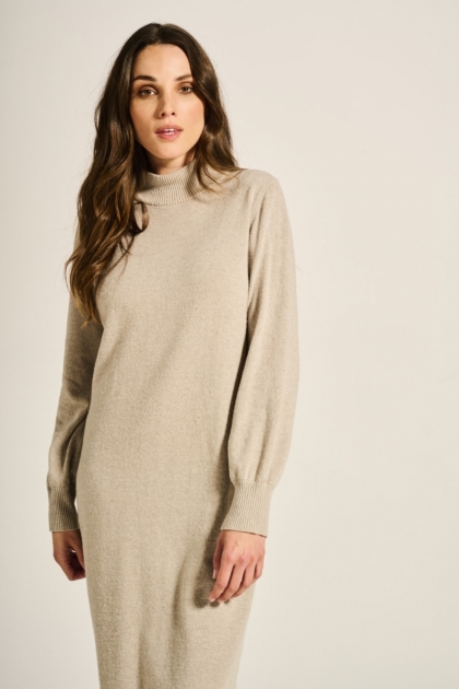KNITTED DRESS  TAUPE