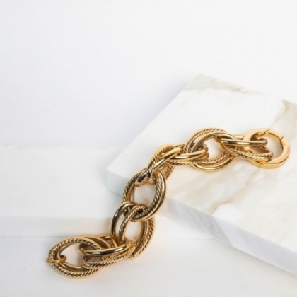 NIKKIE DOUBLE CHAIN GOLD BRACE GOLD