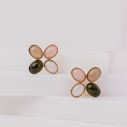 LOULOU STUDS  GREEN MIX