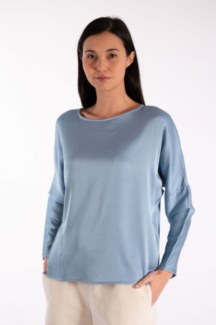 SILK VISCOSE STRETCH 52 BLUE DUST