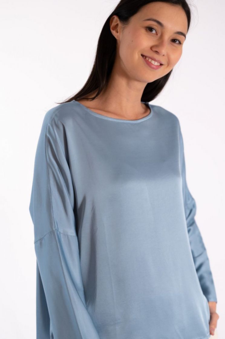 SILK VISCOSE STRETCH 52 BLUE DUST
