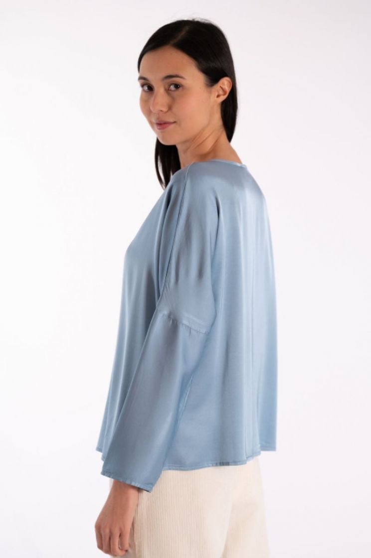 SILK VISCOSE STRETCH 52 BLUE DUST