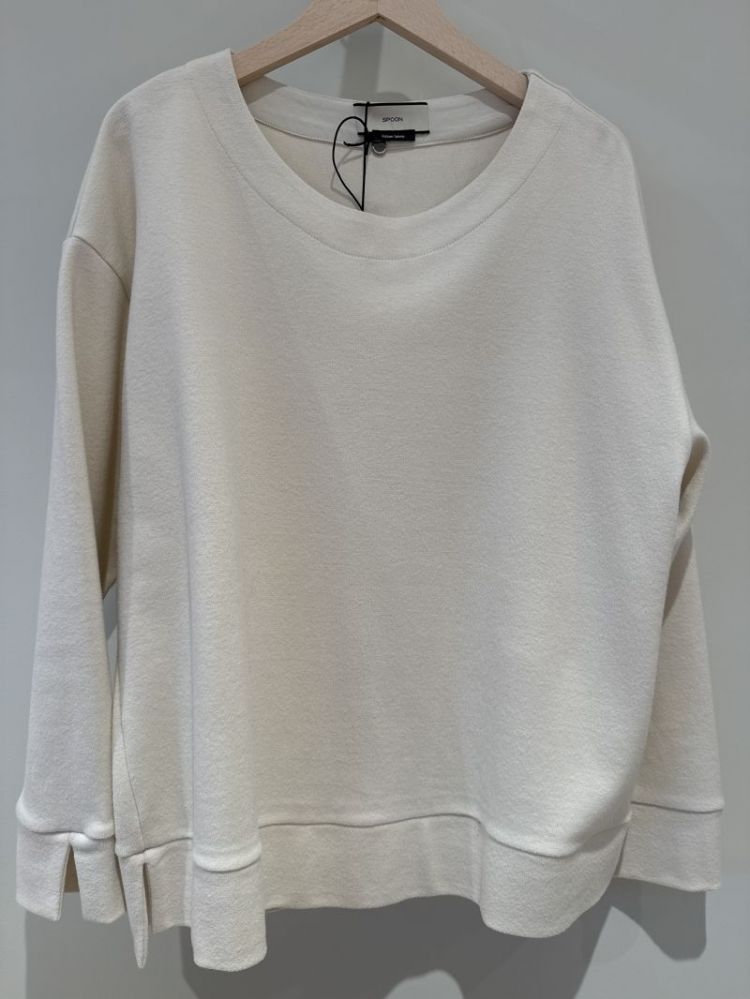 ROUND NECK JERSEY SWEATER 14 CREMA