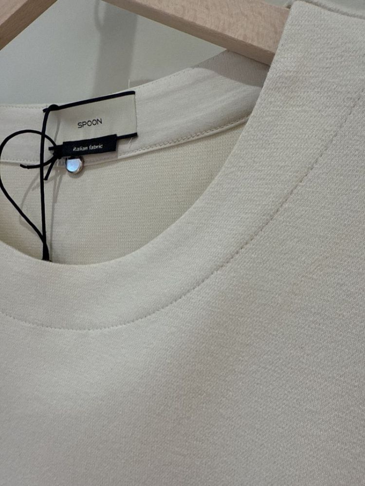 ROUND NECK JERSEY SWEATER 14 CREMA