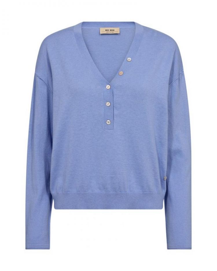 BUTTONS V NECK HYDRANGEA