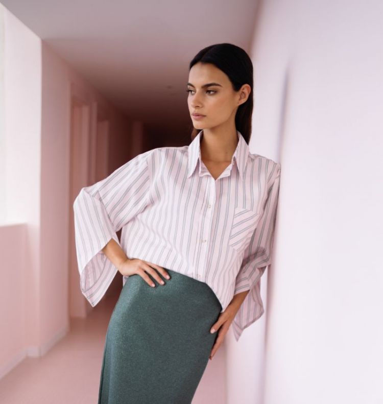 RAFFIA MIDI SKIRT BOTTLE GREEN