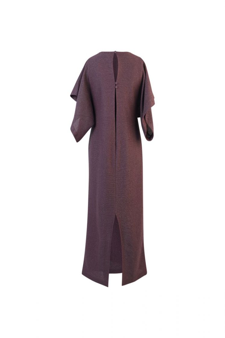 RAFFIA LONG DRESS SUNNY MERLOT