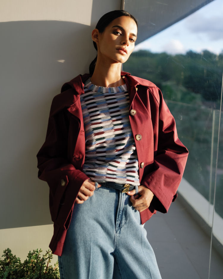 TRENCH KAP KORT SUNNY MERLOT