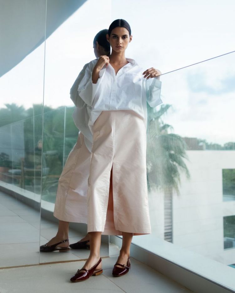VERNIS MIDI SKIRT SOFT PINK