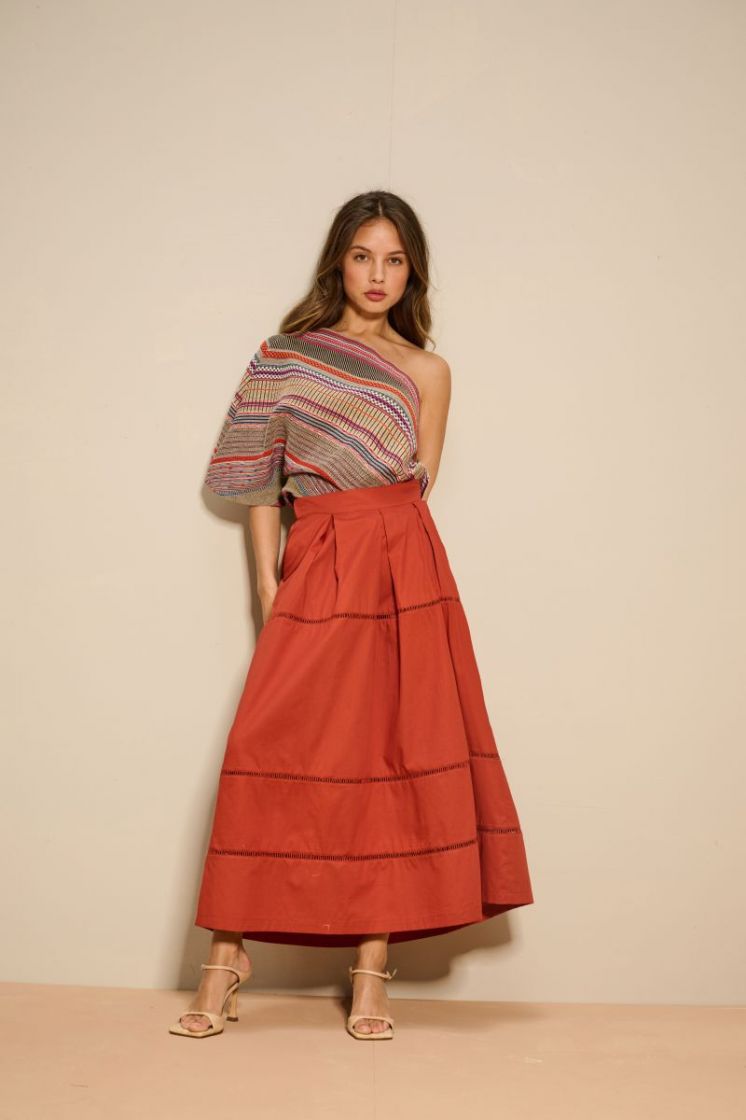 JACQUARD STRIPES CORAL MIX