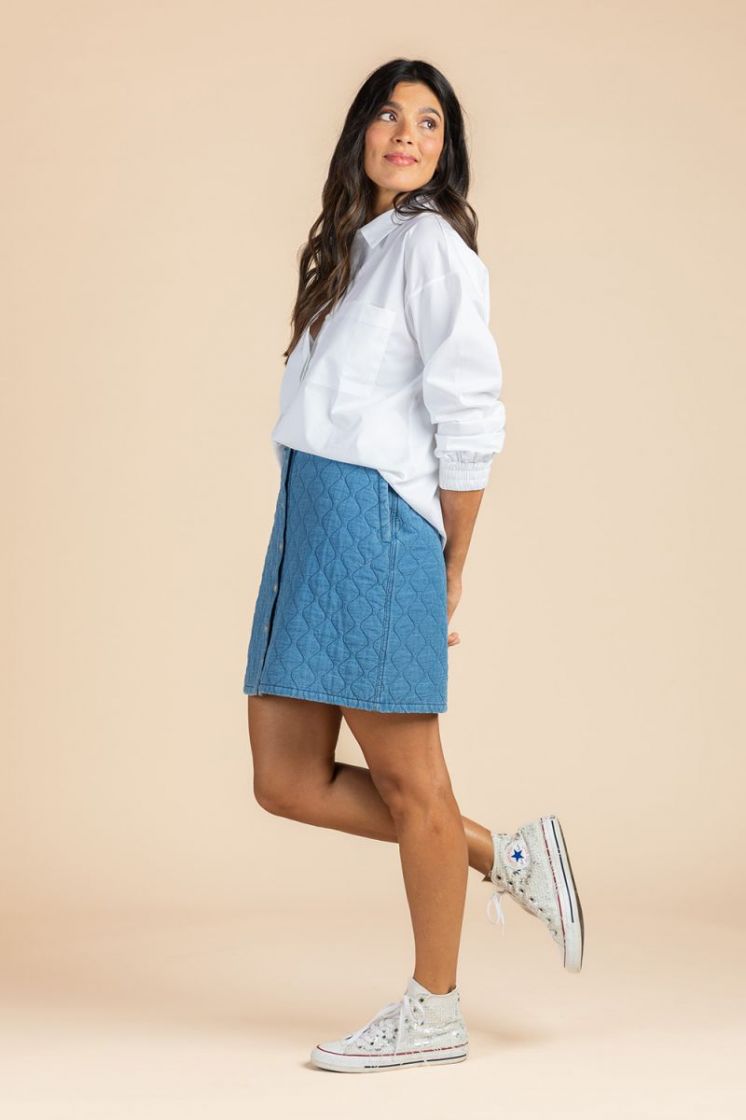 PADDED SKIRT LIGHT BLUE
