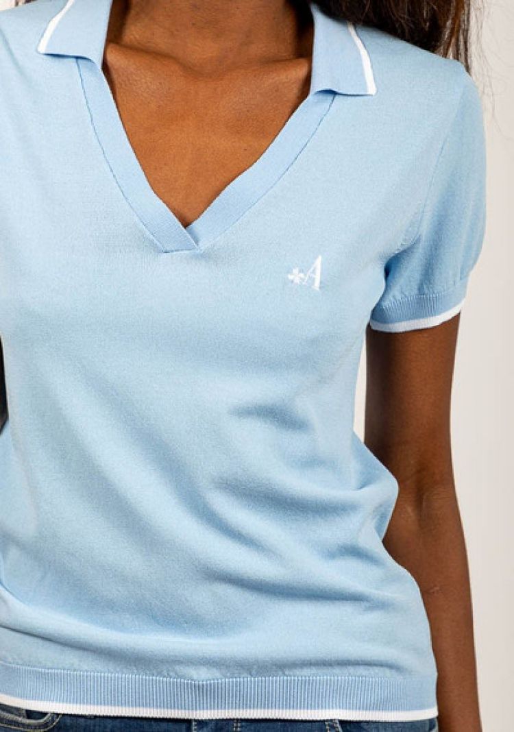 POLO BICOLOR BOORD SKY