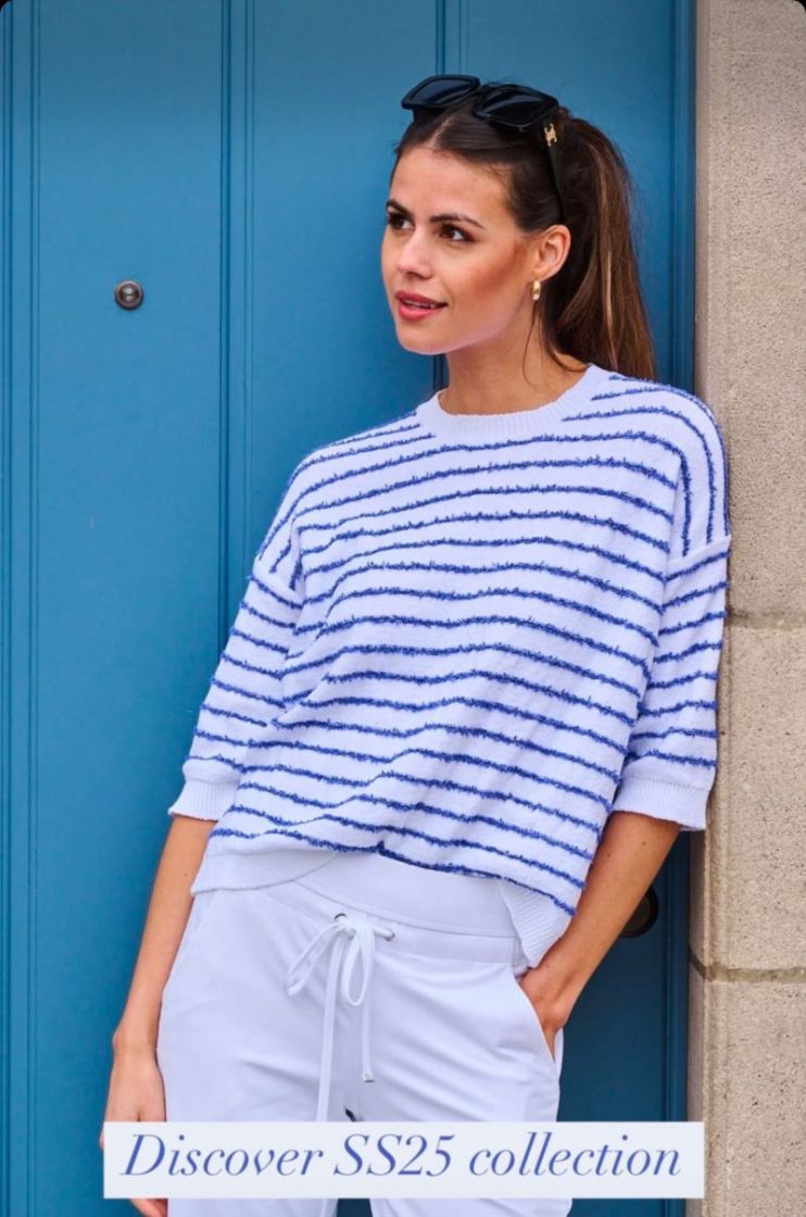 BICOLOR STRIPE WHITE/ROYAL