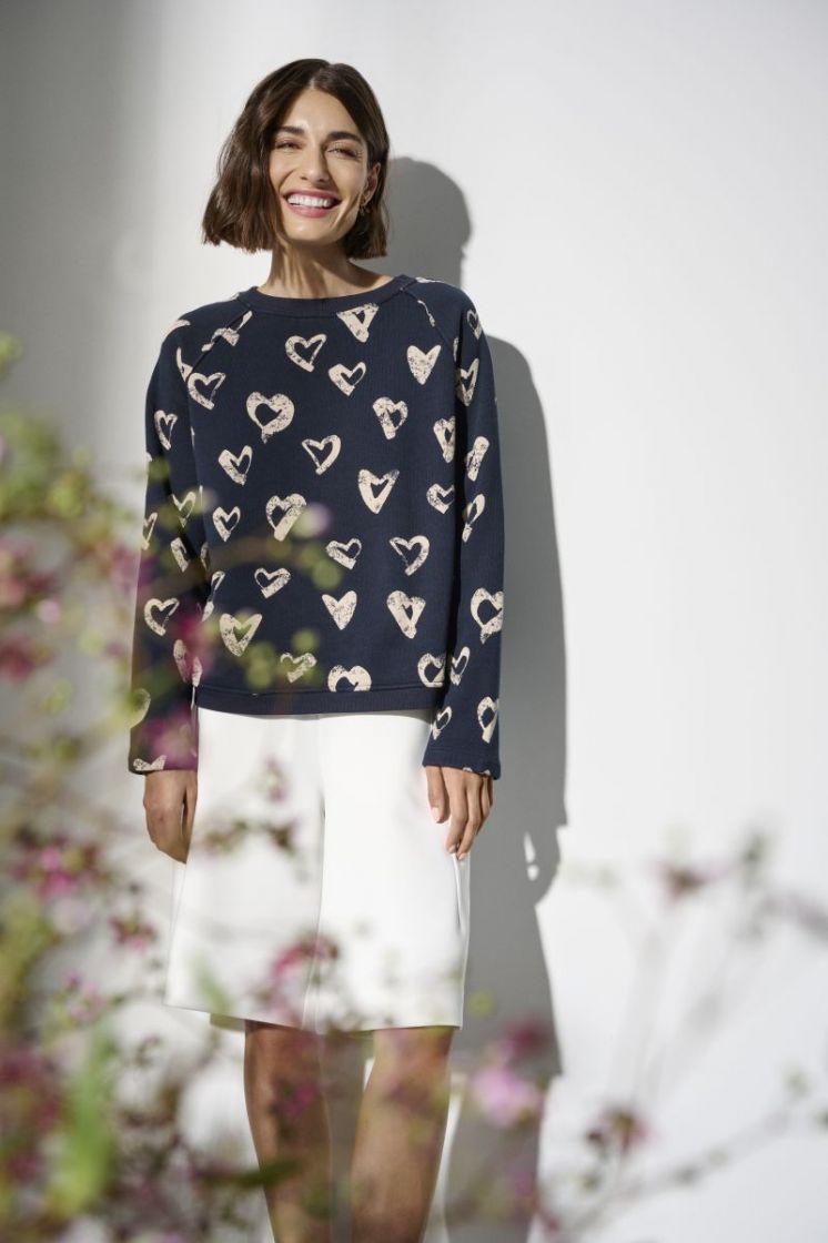 HEARTS SWEATER 40000 MARINE