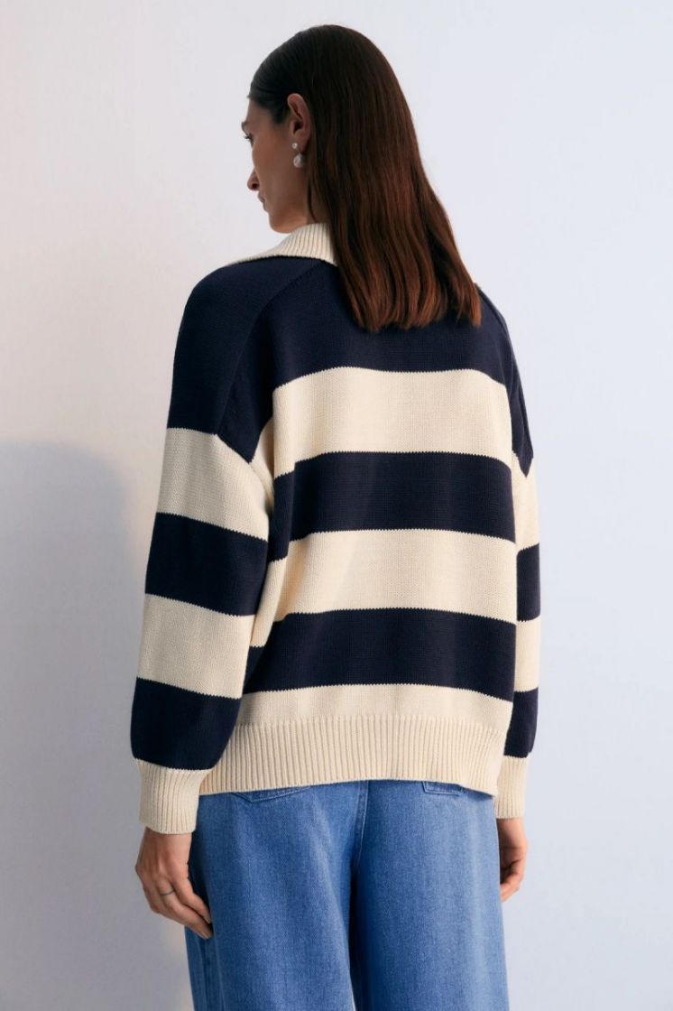 TRICOT POLOPULL NAVY/SAND
