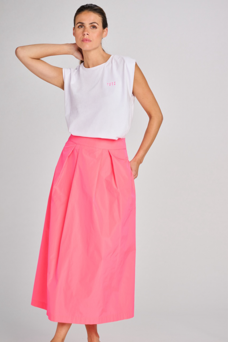 LOGO TSHIRT WHITE FLUO PINK