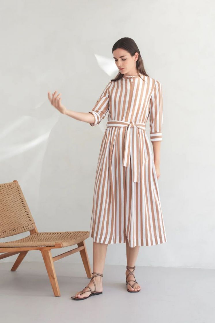 STRIPE MIDI DRESS 848