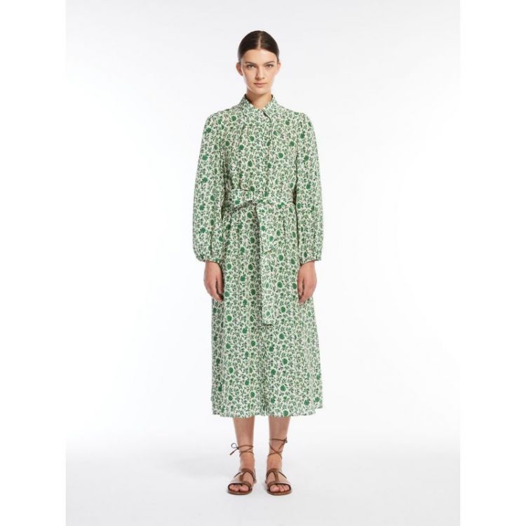 SILK FLOWER DRESS 008 VERT