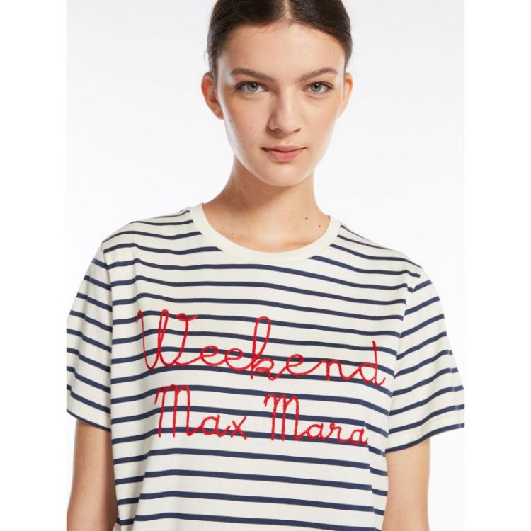 STRIPE SS  001 NY ECRU RED