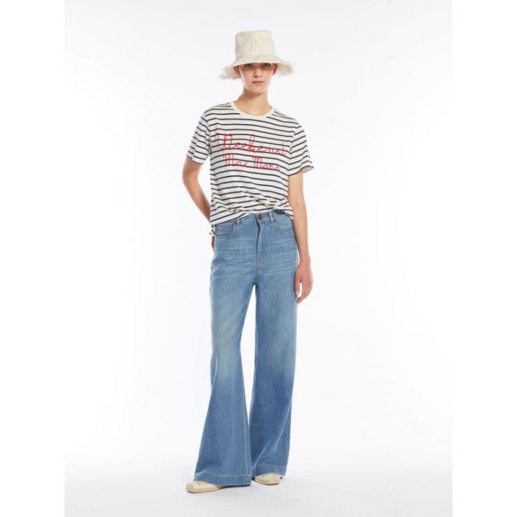 STRIPE SS  001 NY ECRU RED