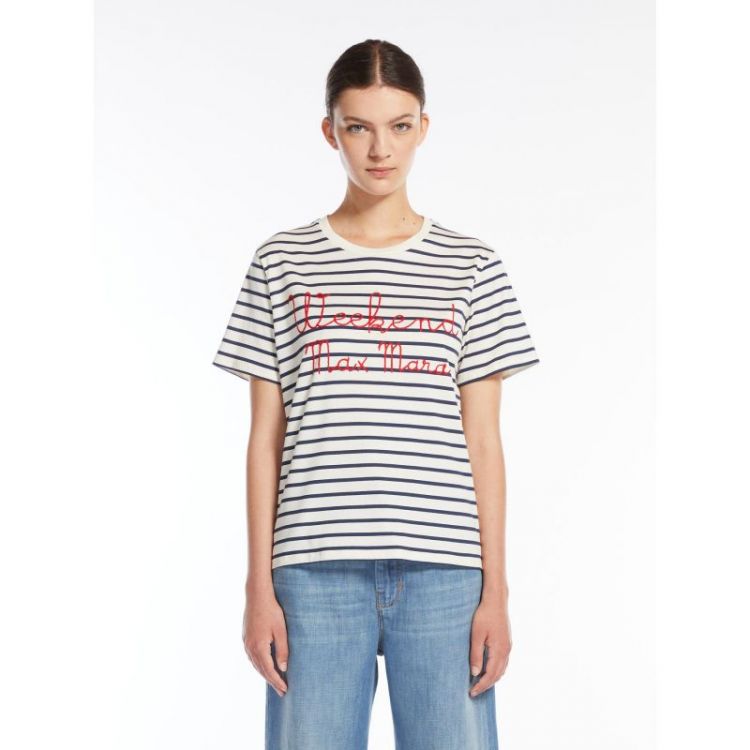 STRIPE SS  001 NY ECRU RED