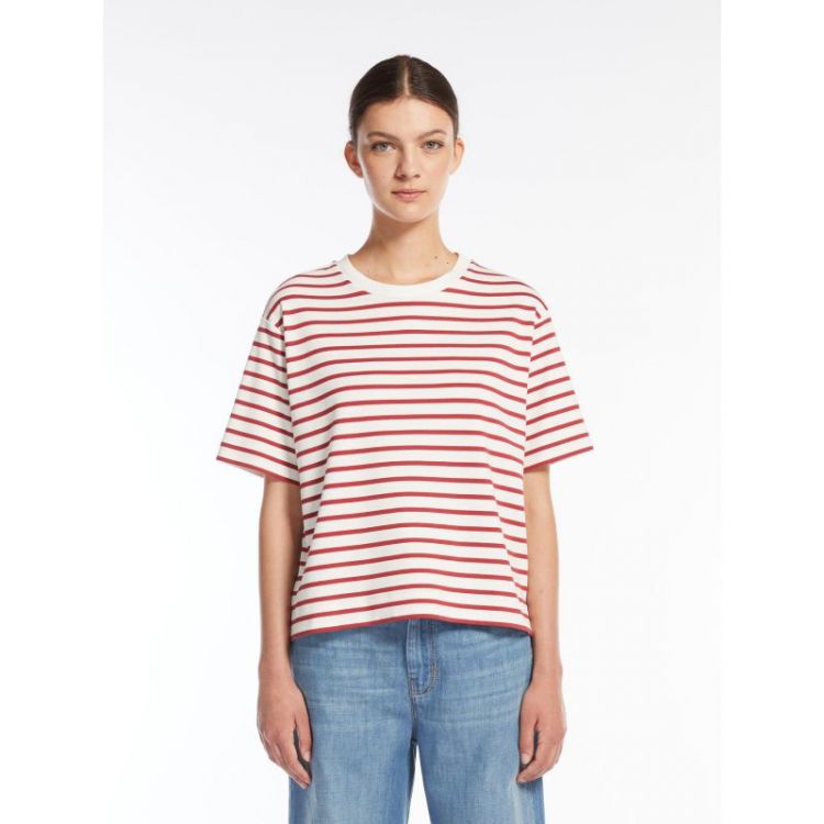 SS BOXY SWEATSHIRT 005 RED/WH STRI