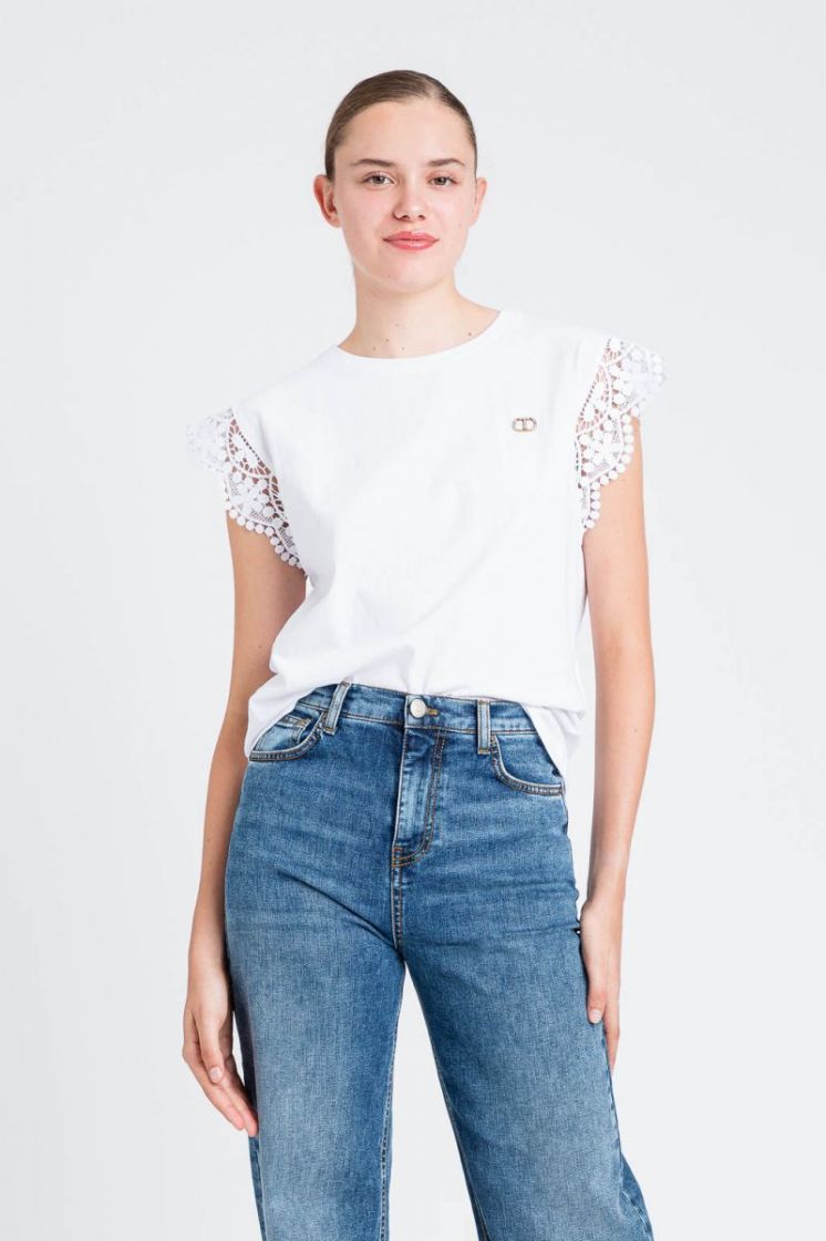 BRODERIE TOP 001 WHITE