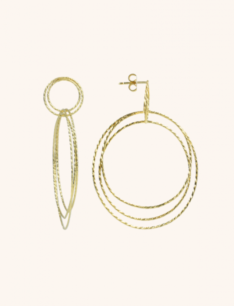 TRIPLE HOOPS GLOW L GOLD 