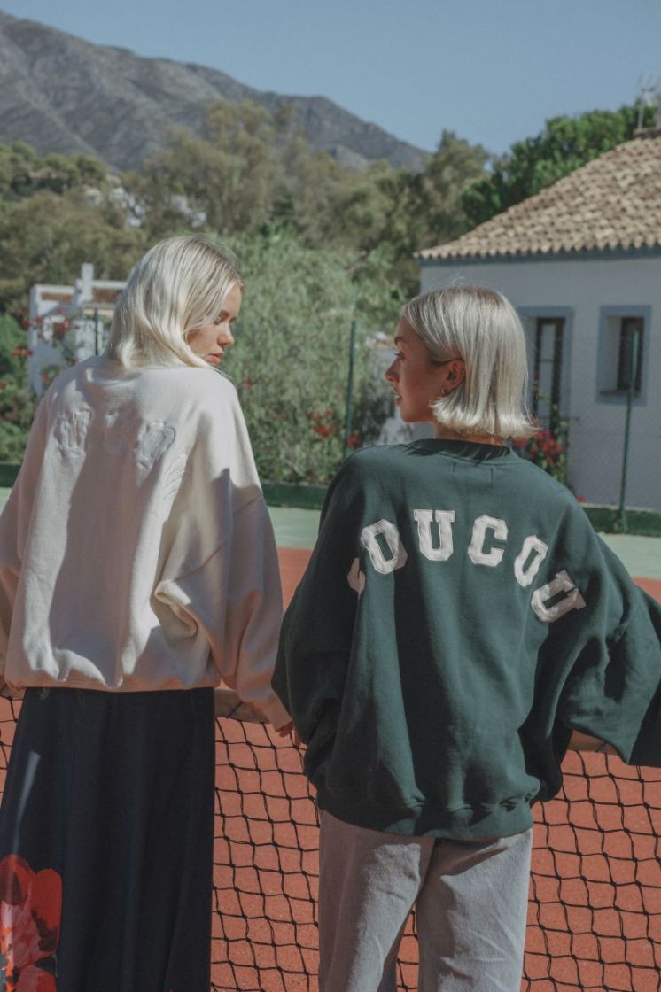 ONESIZE OVERSIZED SWEATER GREEN/ECRU