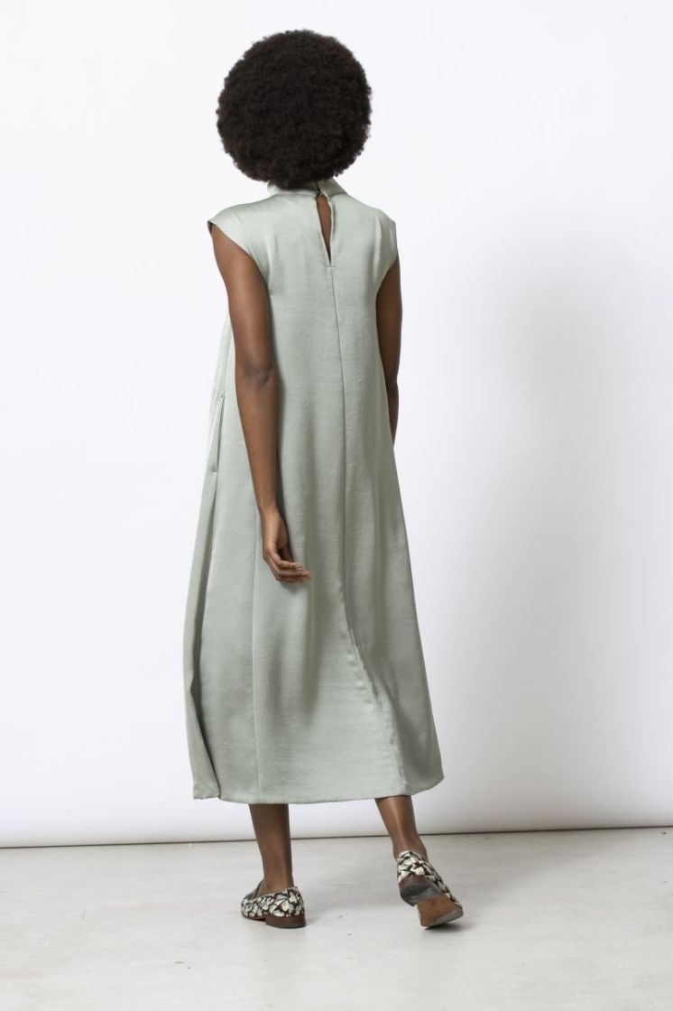 POLUSILK LONG DRESS  SAGE
