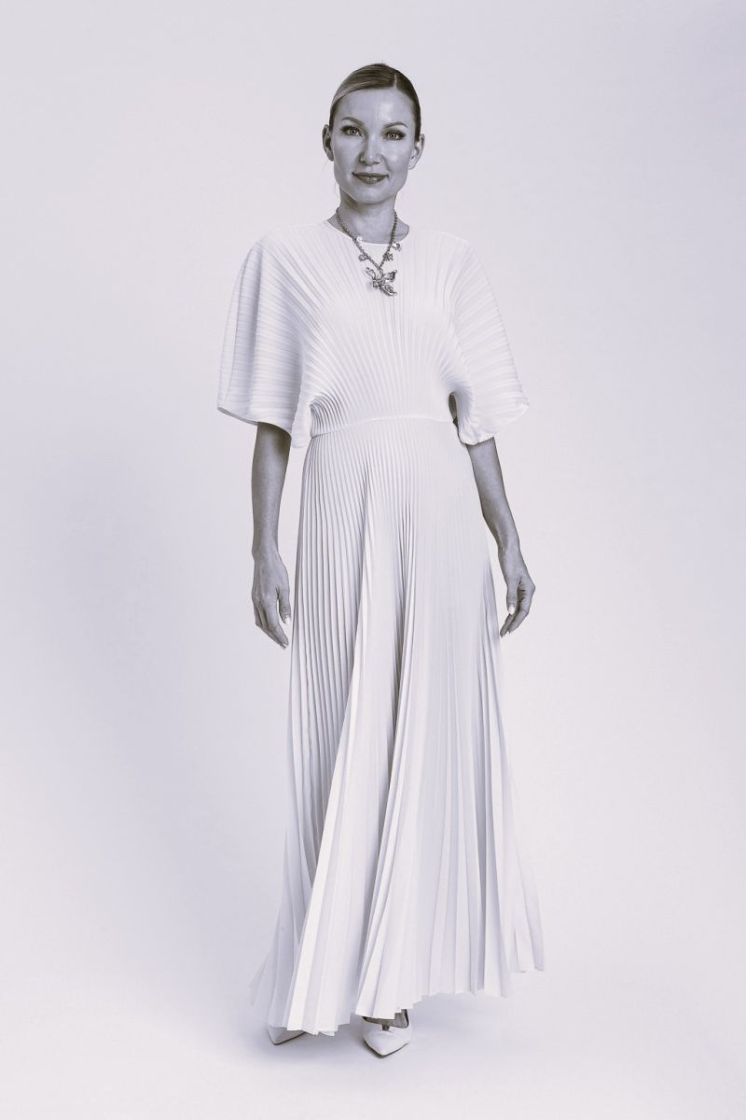 PLISSE LONG DRESS 13171