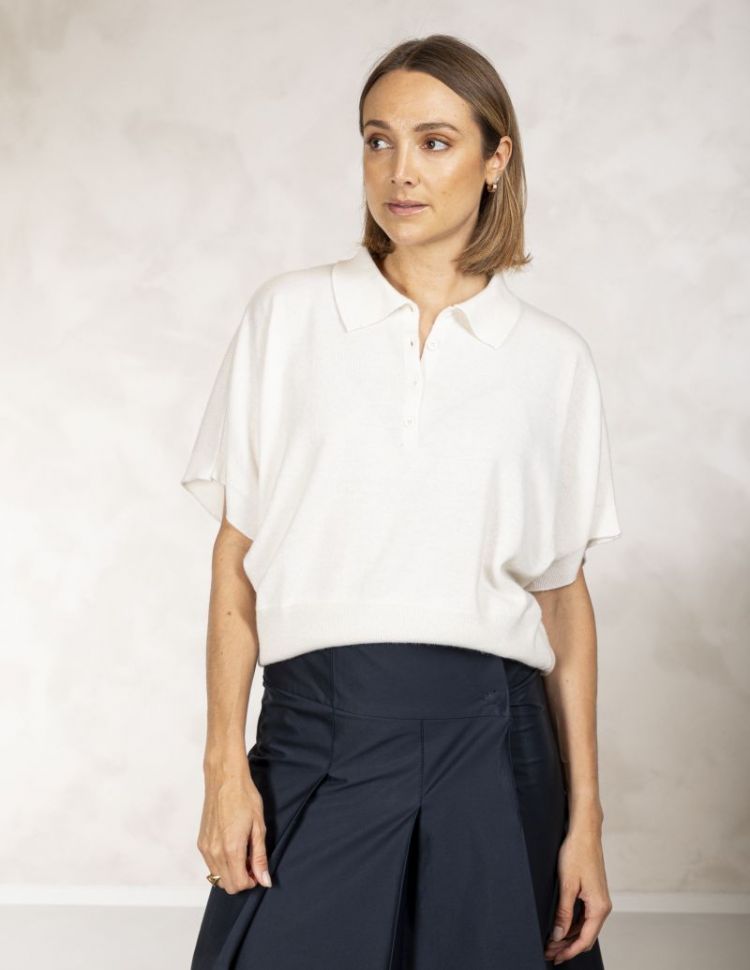 POLO SS LOOSE FIT  OFF WHITE