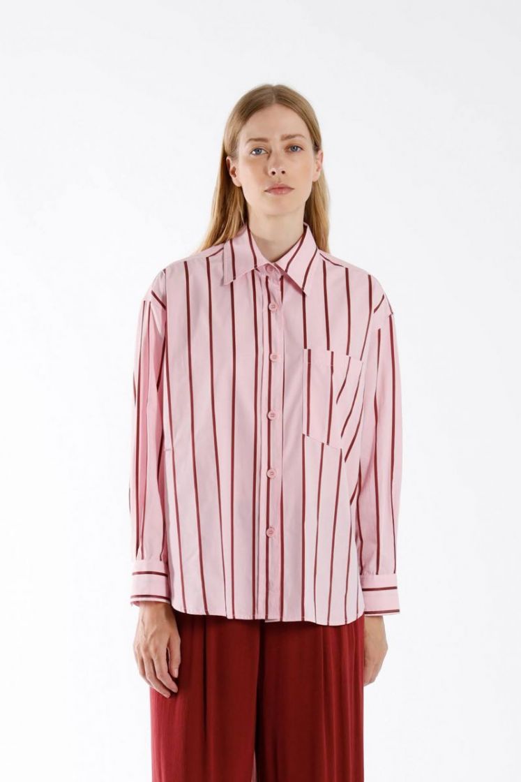 STRIPE OVERSIZED 300 ROSE BORDEA