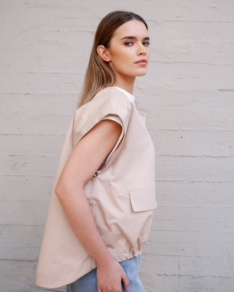 COTTON ZIP  BEIGE