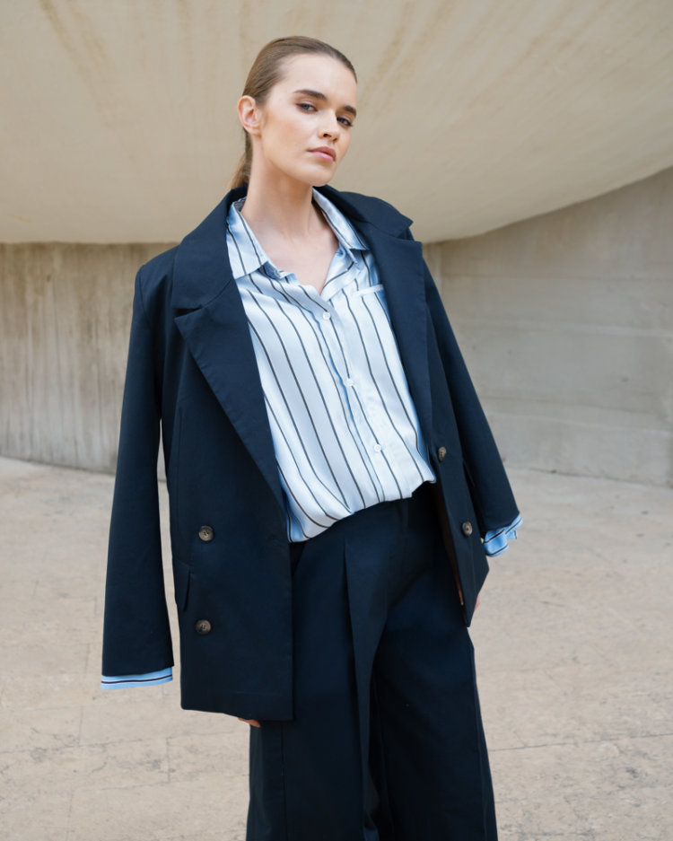SILKY STRIPES EVENING BLUE