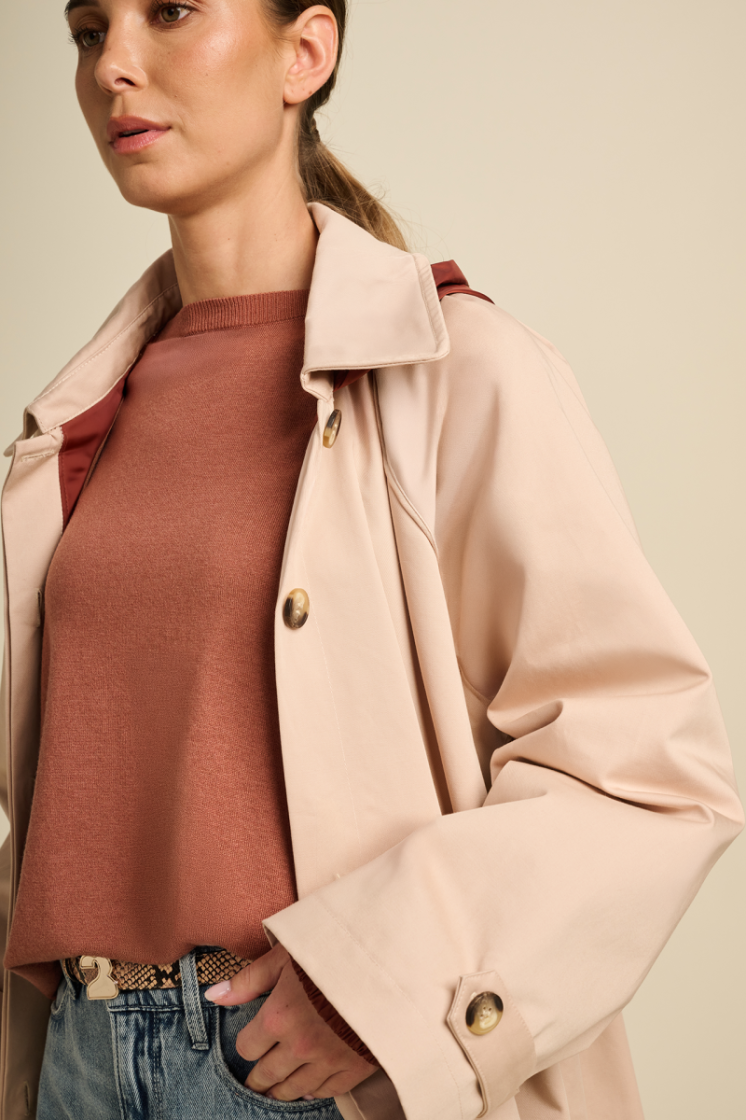 TRENCH SHORT BICOLOR BEIGE/SIENNA
