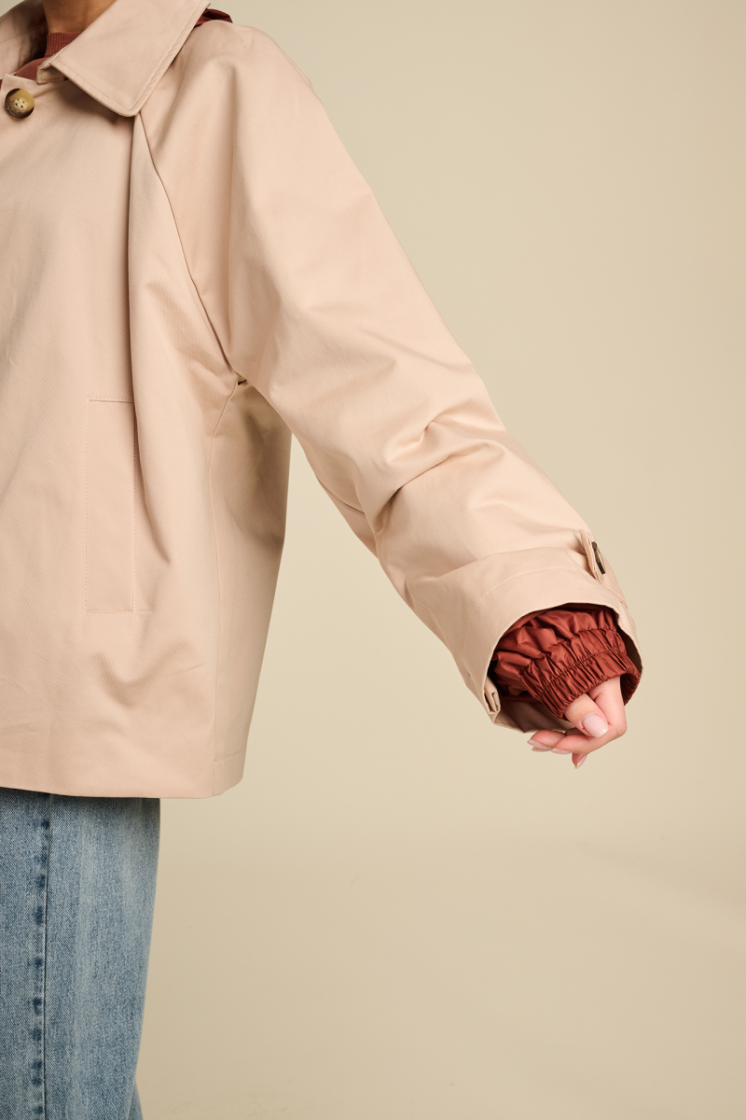 TRENCH SHORT BICOLOR BEIGE/SIENNA