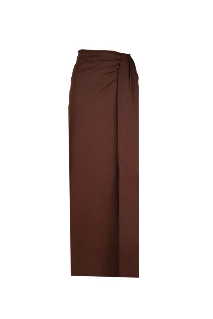 LINEN LONG SKIRT BRONZE