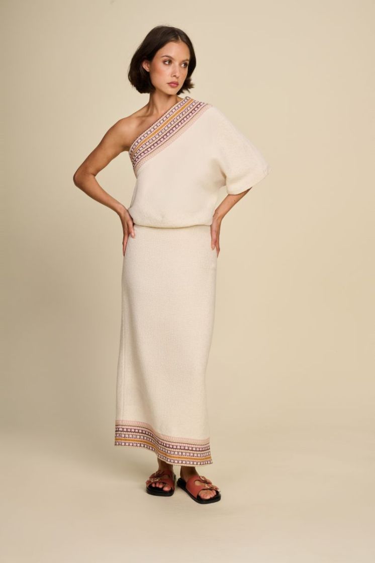 MIDI SKIRT WOVEN  CABERNET