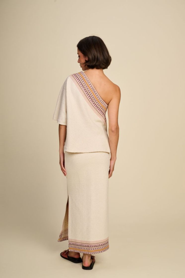 MIDI SKIRT WOVEN  CABERNET