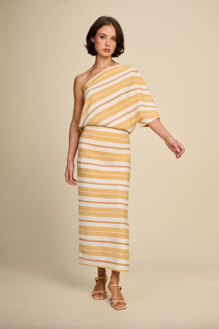 STRIPE MIDI SKIRT SUNRISE