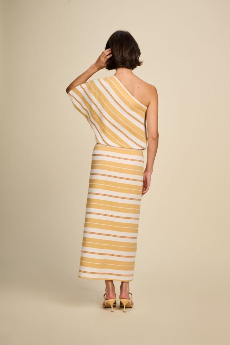 STRIPE MIDI SKIRT SUNRISE