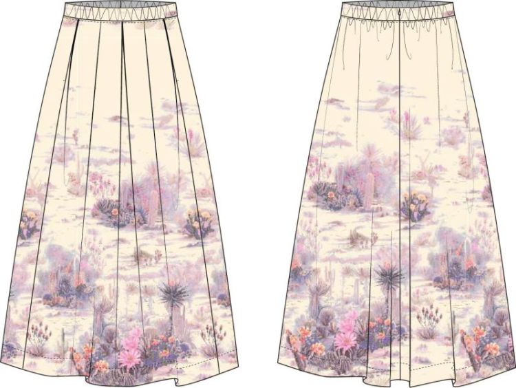 PRINTED SKIRT MIDI 860