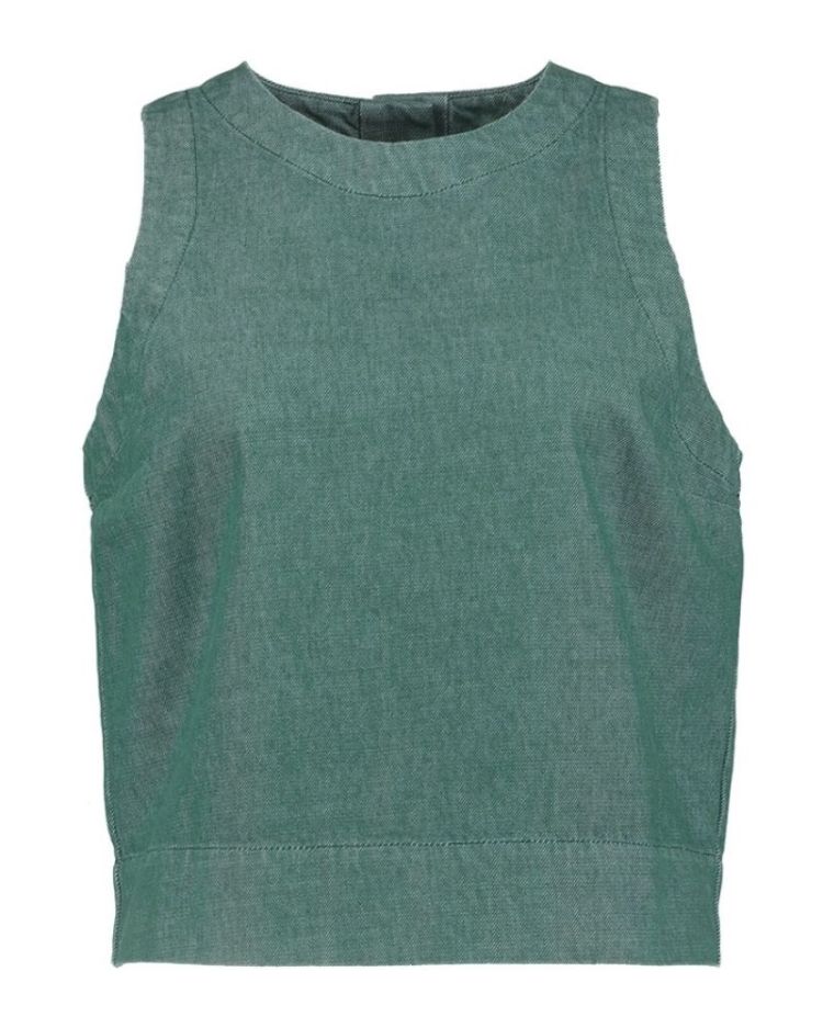COLORED DENIM TOP EMERALD GREEN