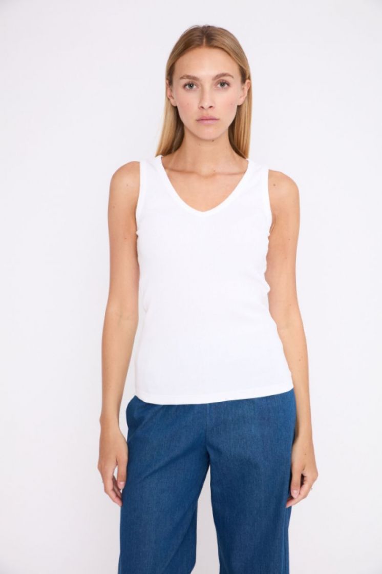RIB TANK TOP V 01 WHITE