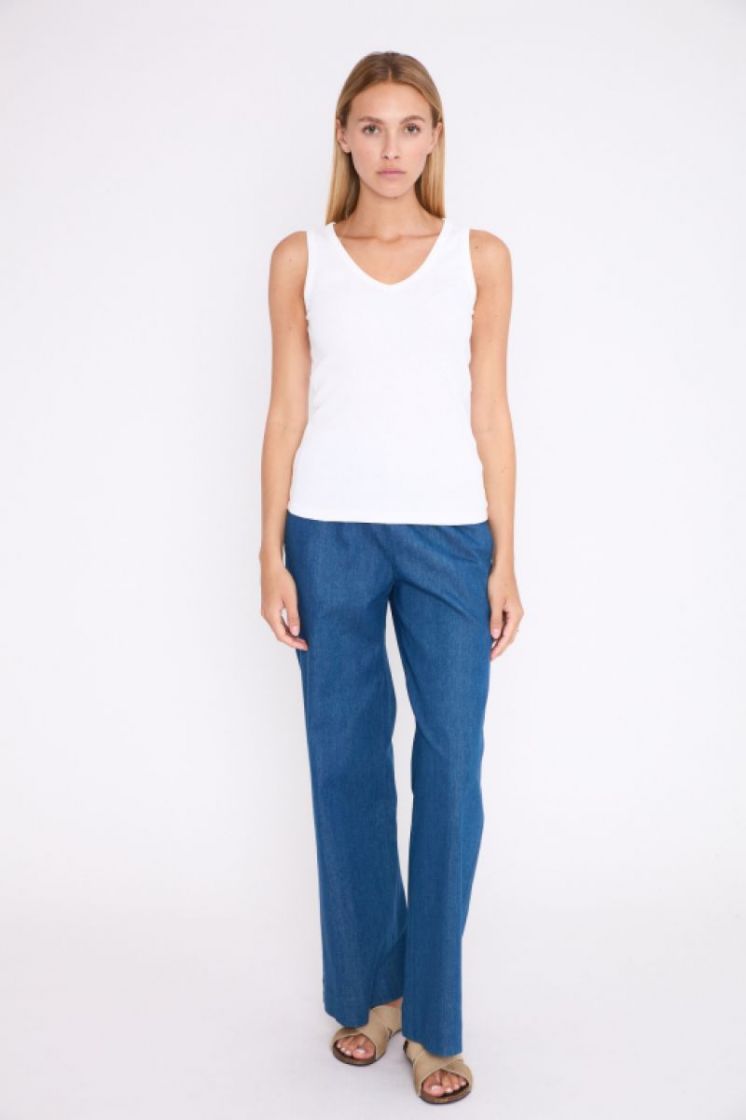 RIB TANK TOP V 01 WHITE